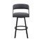 Armen Living Dione 30" Bar Height Swivel Gray Faux Leather and Black Metal Bar Stool 840254335059 - alternate 2